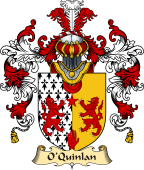 Irish Family Coat of Arms (v.25a) O'Quinlan or Quinlevan