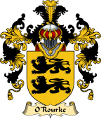 Irish Family Coat of Arms (v.25a) O'Rourke or Rorke