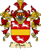 Irish Family Coat of Arms (v.25a) O'Rush or Rushe