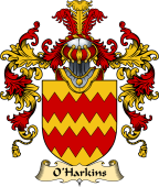 Irish Family Coat of Arms (v.25a) O'Harkins or Harkan